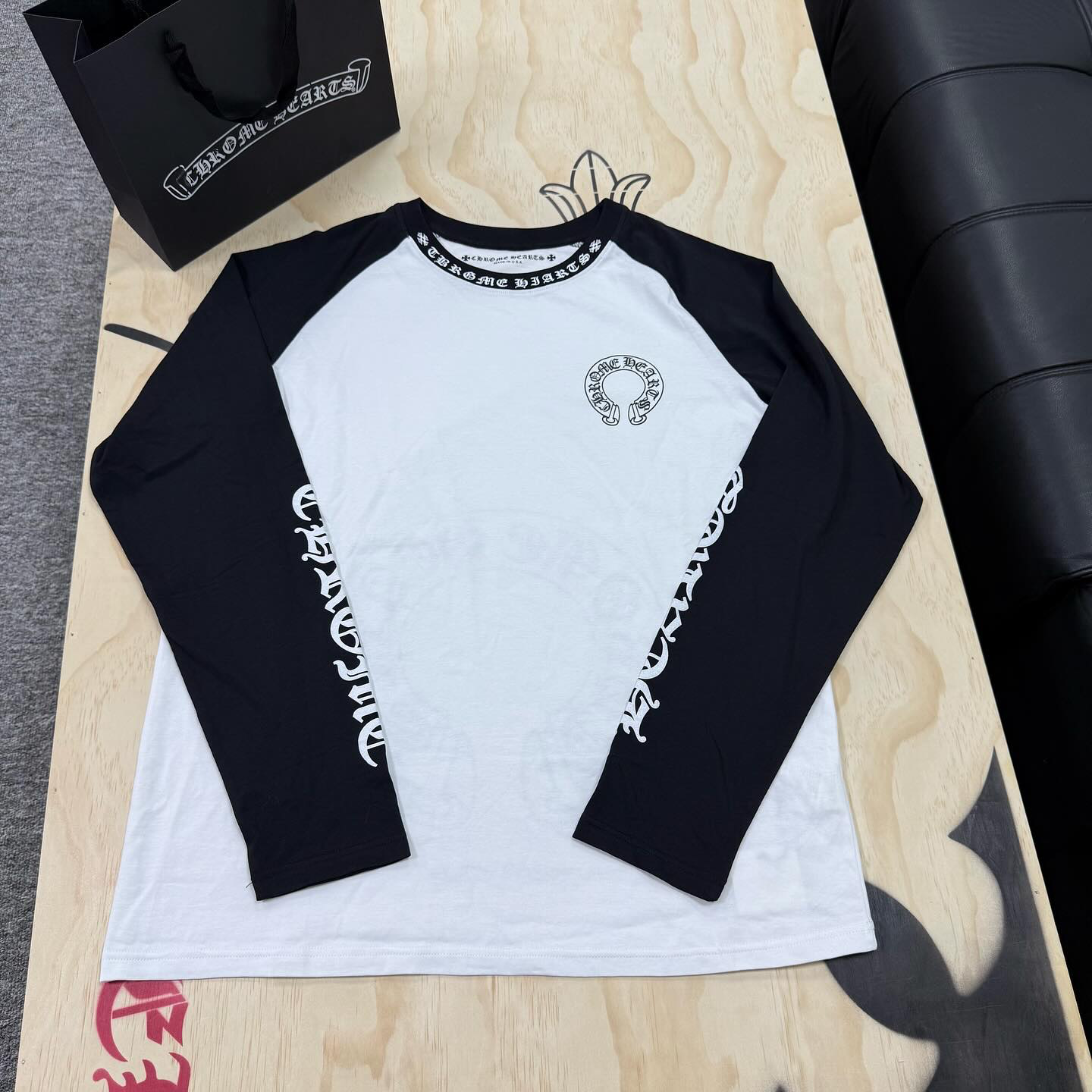 Black & White Long Sleeve T Shirt