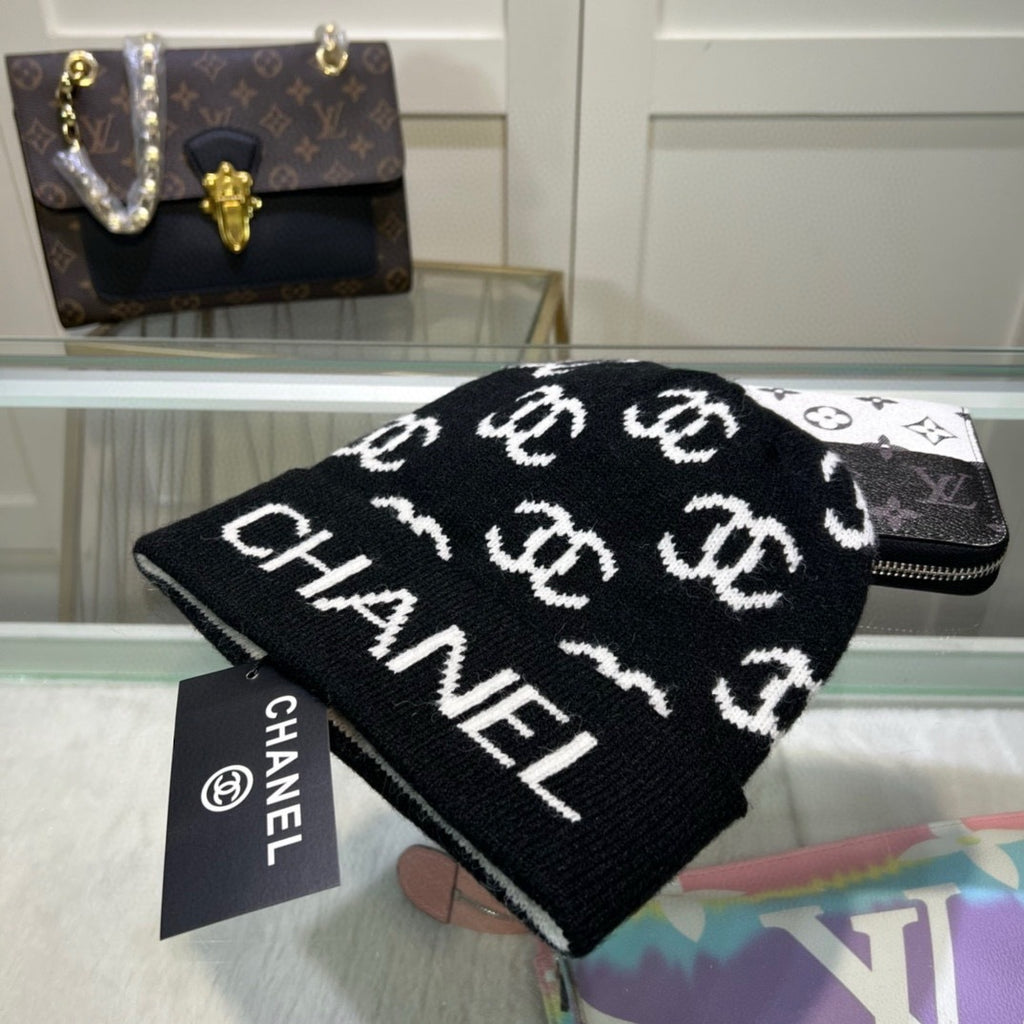 C Brown, Gray, Black & Pink Beanie's