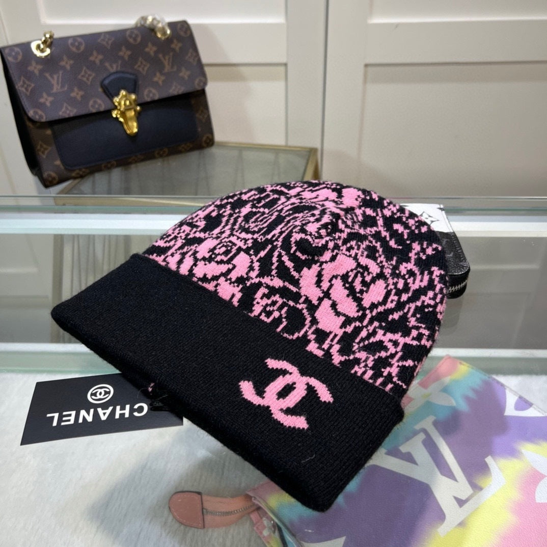 C Black & Pink Beanie