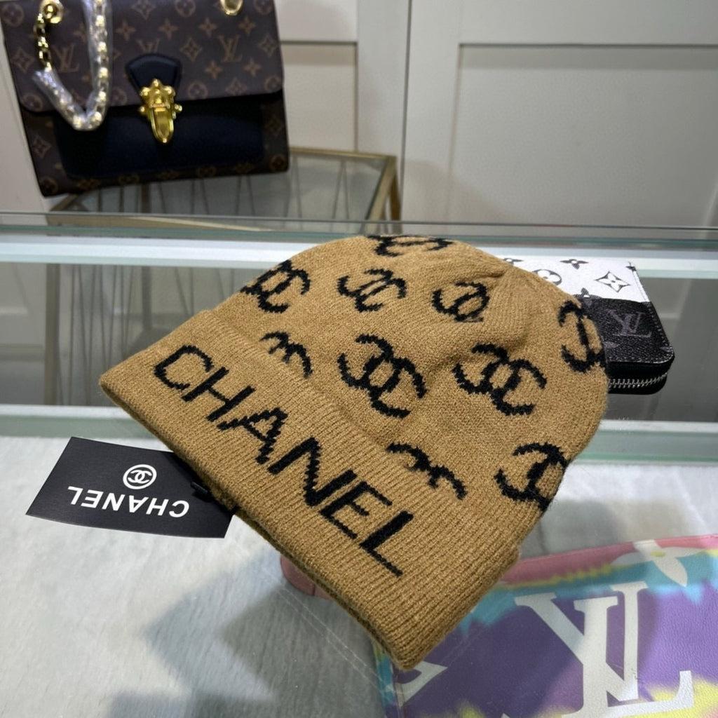 C Brown, Gray, Black & Pink Beanie's