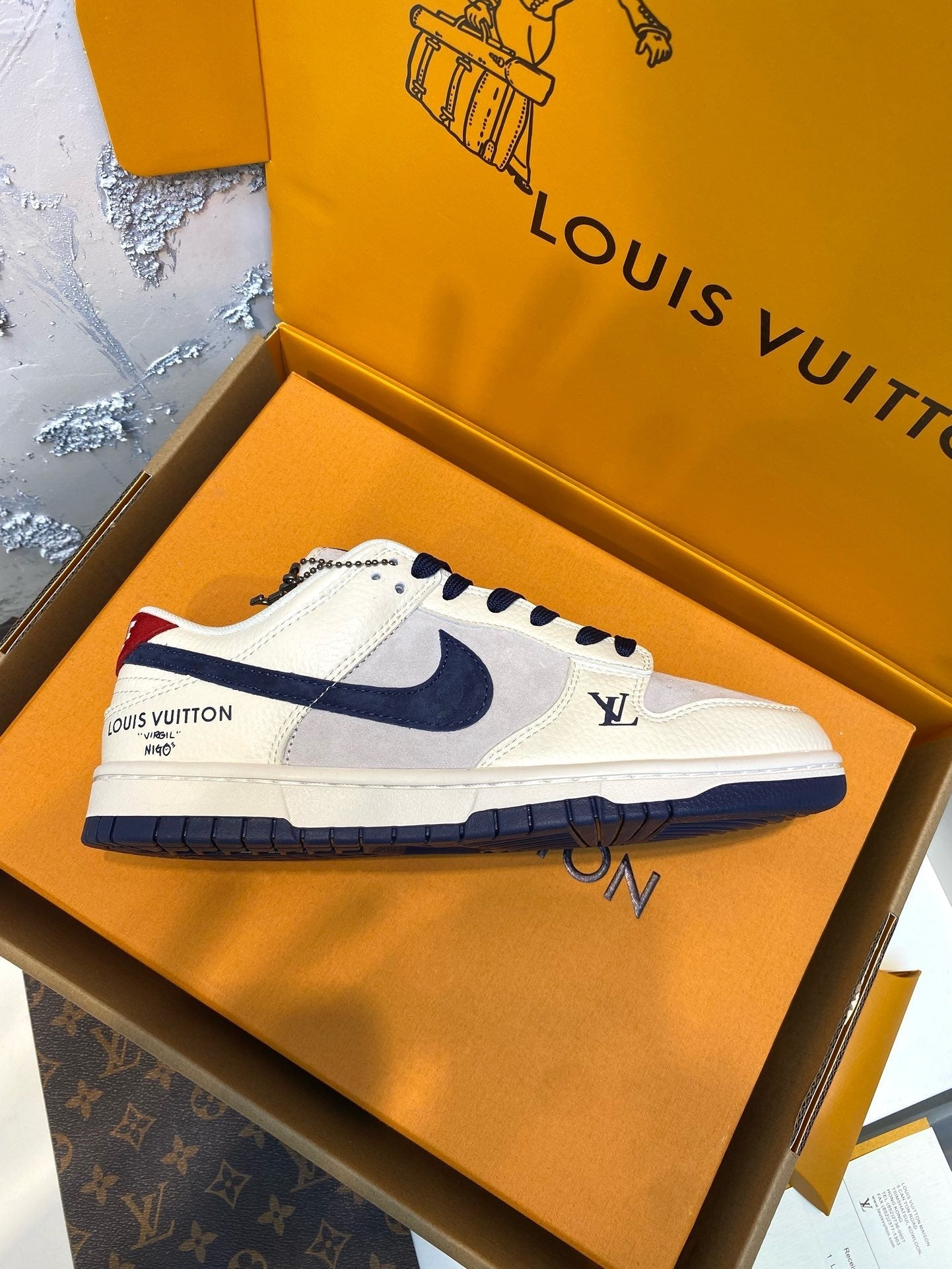LV Blue & White Shoe