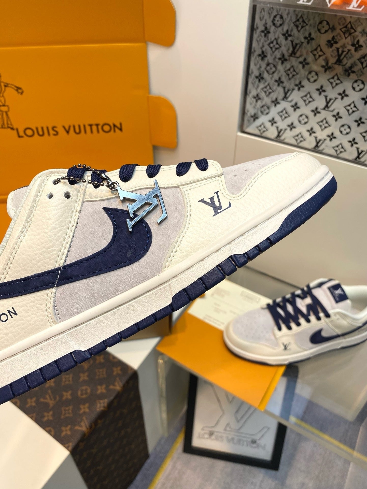 LV Blue & White Shoe