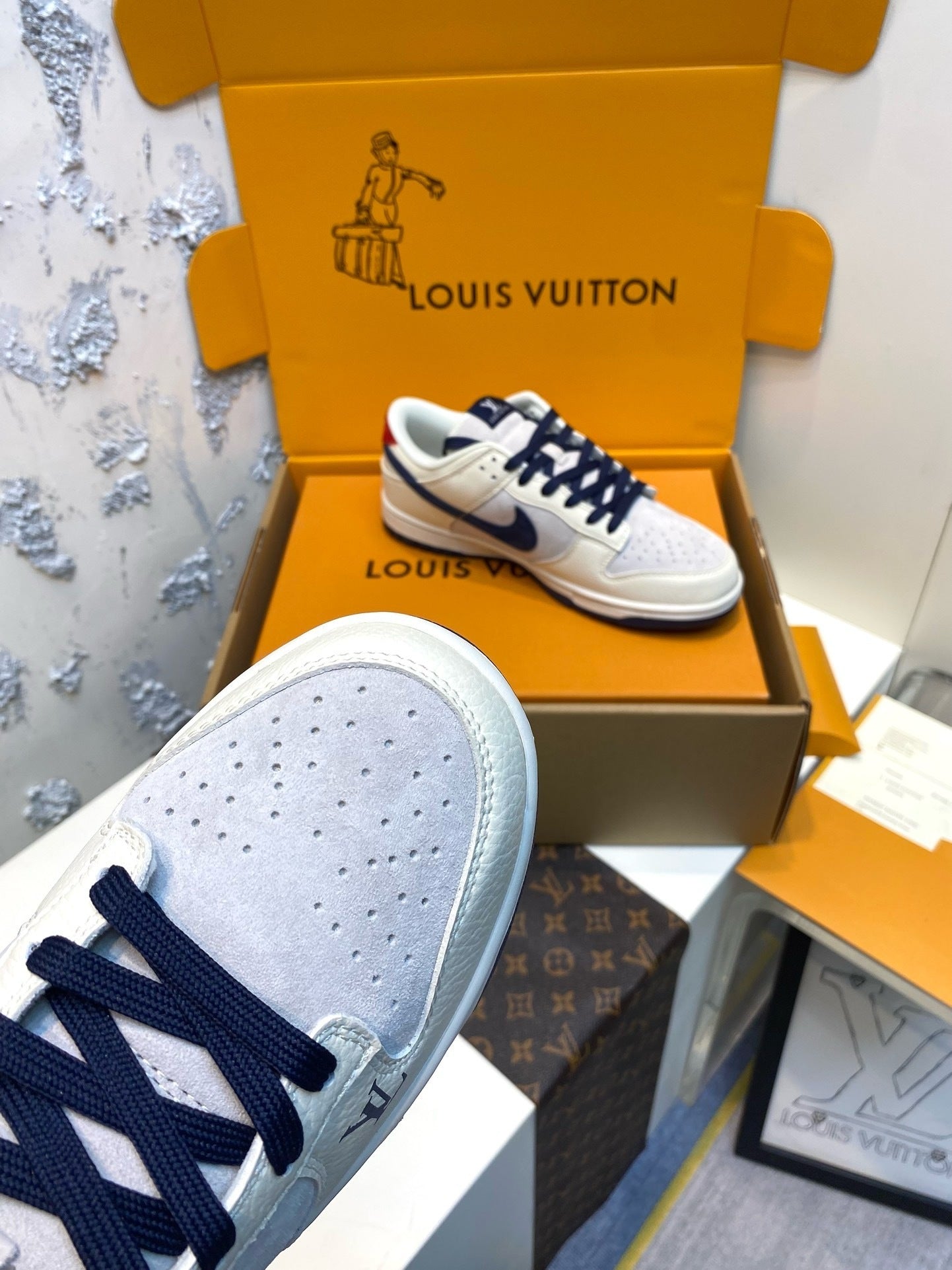 LV Blue & White Shoe